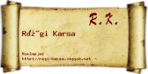 Régi Karsa névjegykártya